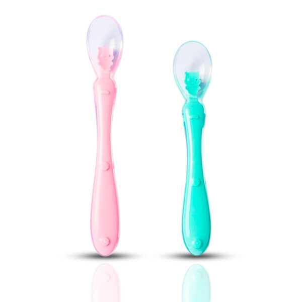 Baby Feeding & Weaning Spoon Set of 2 with Ultra Supple 100% Silicone Tip
