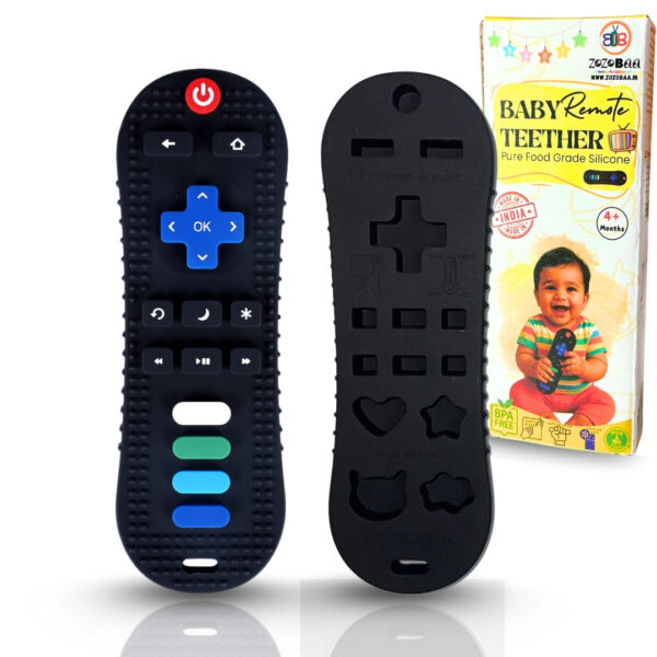 TV Remote Teether for Baby, Soft Silicone Teething Toy for Babies,BPA Free, Pain-Relief, Non-Toxic,
