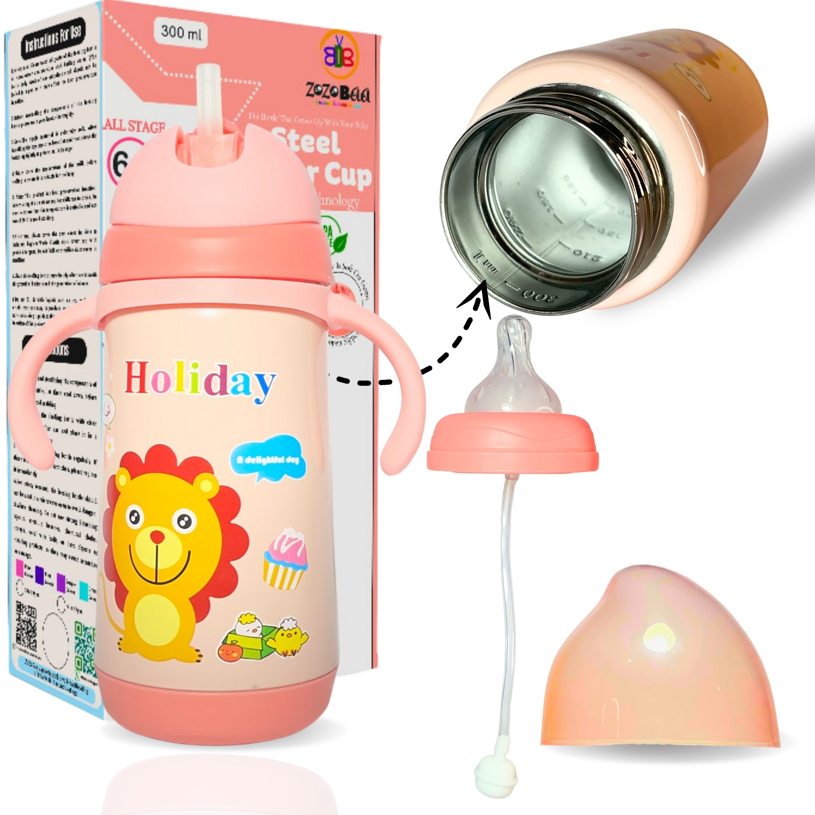 300 ML 2 in 1 PINK Main