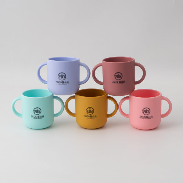 Silicone Baby Drinking Open Cup with Two Handles