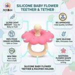 Silicone Baby Flower Teether for 0-24 Months, BPA-Free Food Grade Silicone Teething Toy -Pink - Image 6