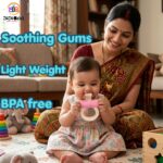 Silicone Baby Flower Teether for 0-24 Months, BPA-Free Food Grade Silicone Teething Toy -Pink - Image 2