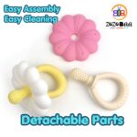 Silicone Baby Flower Teether for 0-24 Months, BPA-Free Food Grade Silicone Teething Toy - Image 4