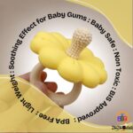 Silicone Baby Flower Teether for 0-24 Months, BPA-Free Food Grade Silicone Teething Toy -Yellow-Daffodil - Image 3