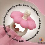Silicone Baby Flower Teether for 0-24 Months, BPA-Free Food Grade Silicone Teething Toy -Pink - Image 5