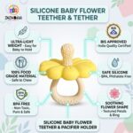 Silicone Baby Flower Teether for 0-24 Months, BPA-Free Food Grade Silicone Teething Toy -Yellow-Daffodil - Image 8