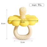 Silicone Baby Flower Teether for 0-24 Months, BPA-Free Food Grade Silicone Teething Toy -Yellow-Daffodil - Image 2