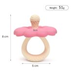 Silicone Baby Flower Teether for 0-24 Months, BPA-Free Food Grade Silicone Teething Toy -Pink - Image 3