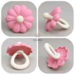 Silicone Baby Flower Teether for 0-24 Months, BPA-Free Food Grade Silicone Teething Toy -Pink - Image 8