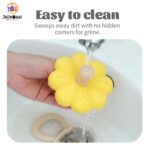 Silicone Baby Flower Teether for 0-24 Months, BPA-Free Food Grade Silicone Teething Toy -Yellow-Daffodil - Image 4